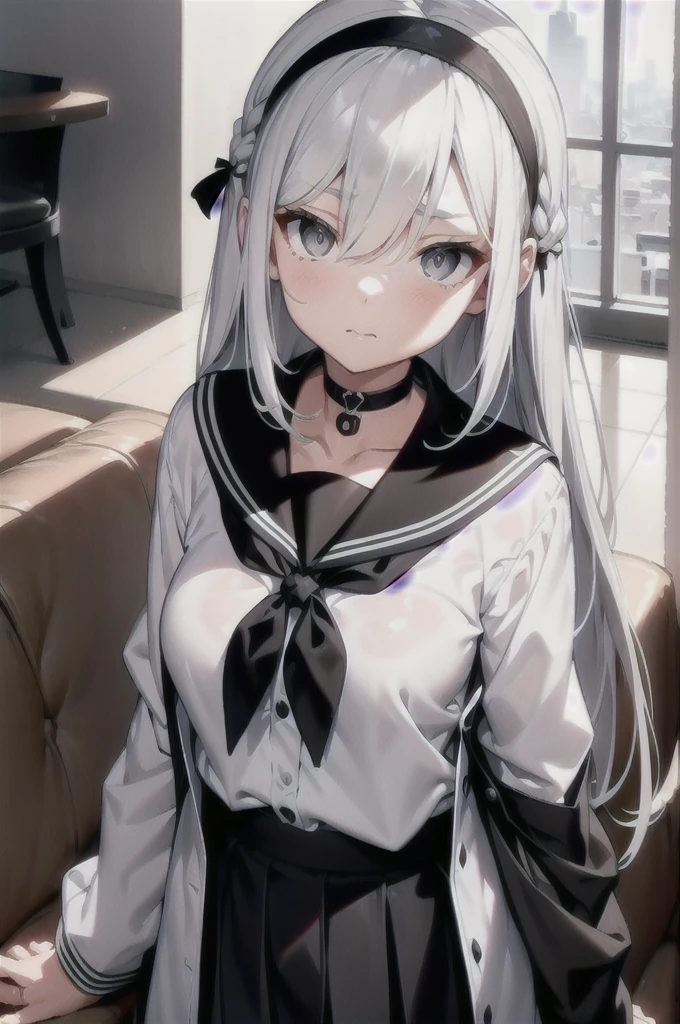 Anime - Stylistic image of a woman in white sitting on a bed, cute anime catgirl, beautiful anime catgirl, Very beautiful anime cat girl, seductive anime girls, anime catgirl, Anime moe art style, anime girl with cat ears, girls frontline style, from girls frontline, Smooth anime CG art, anime visual of a cute girl