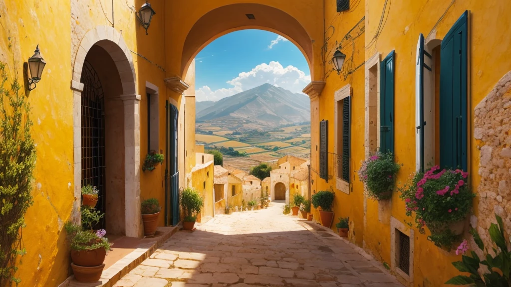 Sicilian country side on a sunny afternoon.
