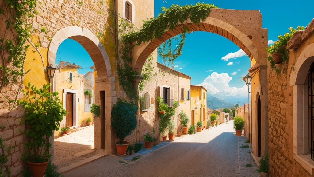 Sicilian country side on a sunny afternoon.