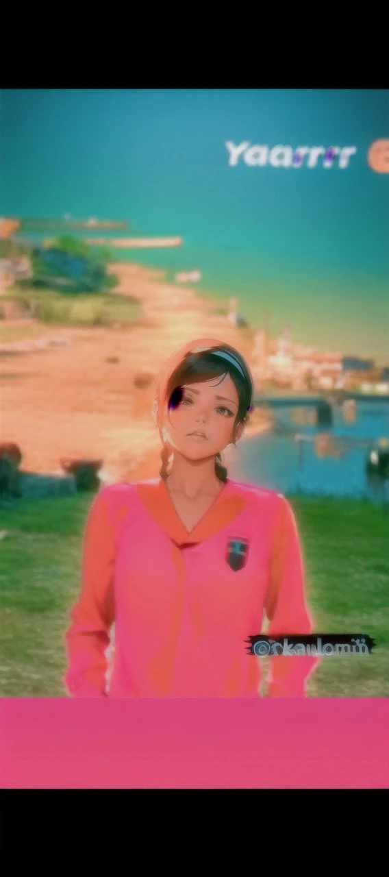 city background, arms behind back, 1girl, solo, halo, pantyhose, long hair, skirt, braid, hair over one eye, hairband, neckerchief, choker, white hair, standing, sailor collar, , black choker, long sleeves, looking at viewer, black hairband,  shirt, black pantyhose, pleated skirt, black skirt, open clothes, bangs, black serafuku, closed mouth, black shirt, collarbone, black sailor collar, white neckerchief, couch, single braid, coat, grey eyes, hair ribbon, black coat, ribbon, open coat, white shirt, side braid