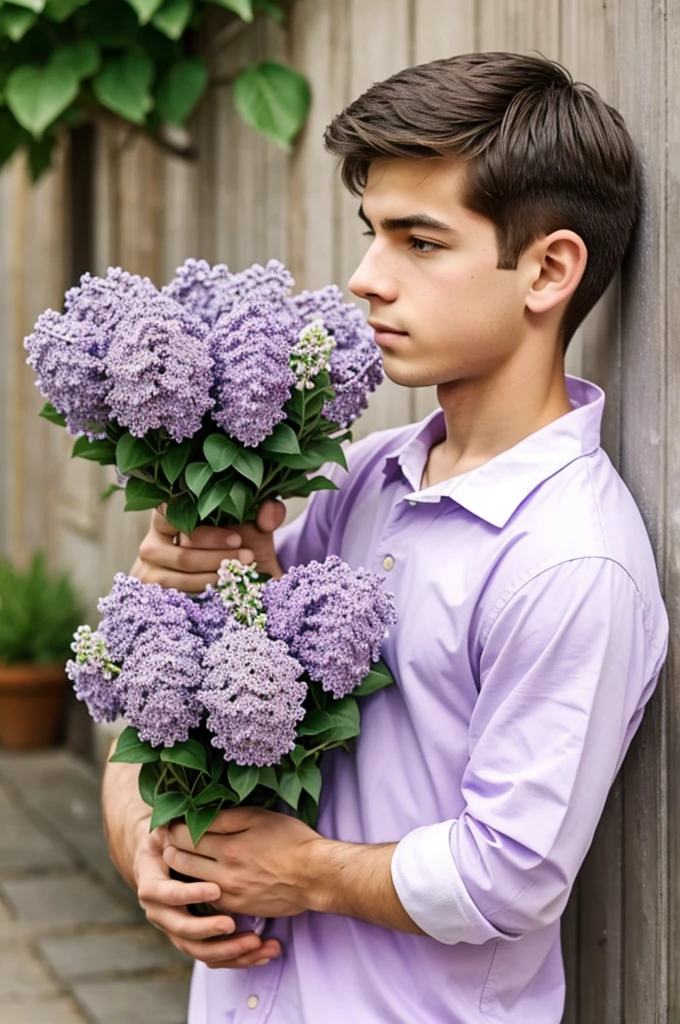 Lilac and white boy's soccer uniform