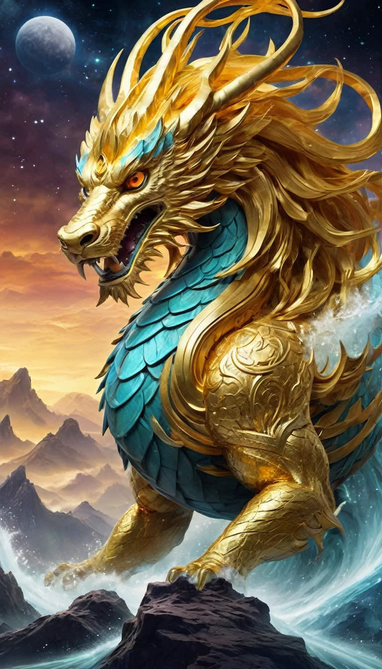 ((Golden:1.4)), (mythical creatures) , (sacred existence), (Mythical Creatures), (myth), (make), (Xuanwu), (Qinglong), (White Lake), (Juke), (Majestic), (Powerful), (Mysterious), (wonderful), (magical), (ether), (It was magic), (sacred), (Majestic), (mythical realm), (Mysterious獣のような風景), (null), (Extraordinary), (magic), (Otherworldly), (Ancient), (eternal), (Majestic), (wonderful), (Awe-inspiring), (universe), (on the null), (mythical creatures:1.1), (wonderful details), (Very detailed), (Bright colors), (ether light), (wonderful scenery), (divine essence), (attractive), (mythical atmosphere), (masterpiece:1.2), (Very detailedな), (Inspired by God), (wonderful), (ether beauty), (mythical storieysterious legends), ((in front:1.4))