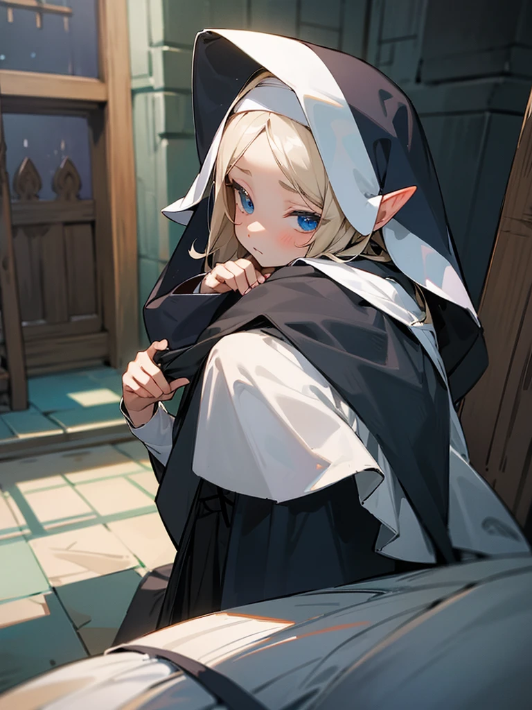 elf, teen, nun, young, shota, black head, short,