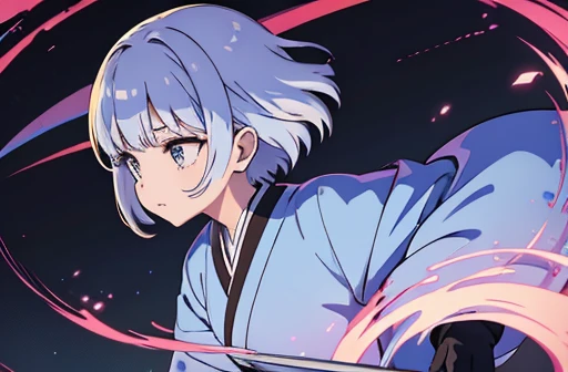 Ghost girl,kimono,cool,short hair,Break Beat the drums,masterpiece,best quality,super detailed,super fine illustration,
