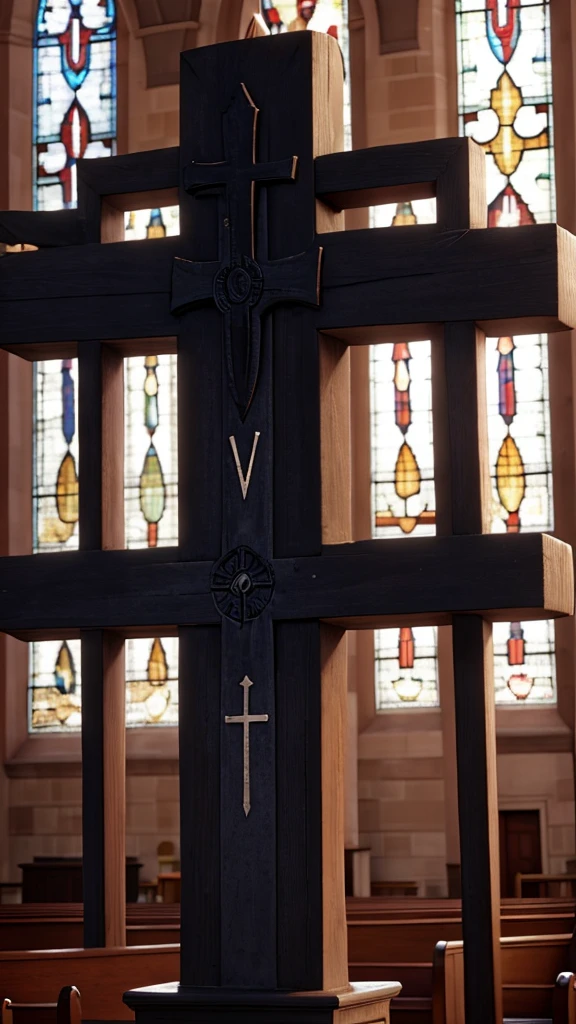 CHURCH CROSS SHOWING THE TEXT OF SALVATION