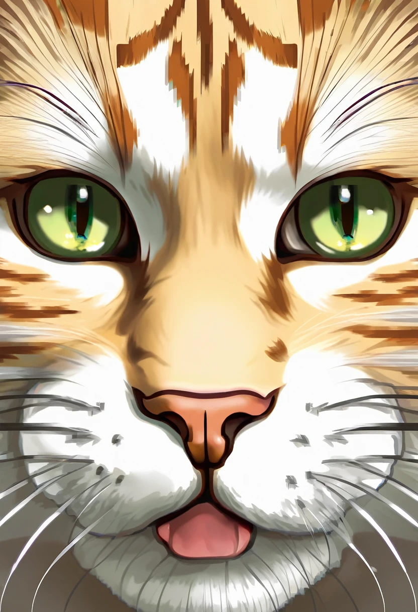 Cat、Realistic depiction、From the face down, the body of a muscular man、