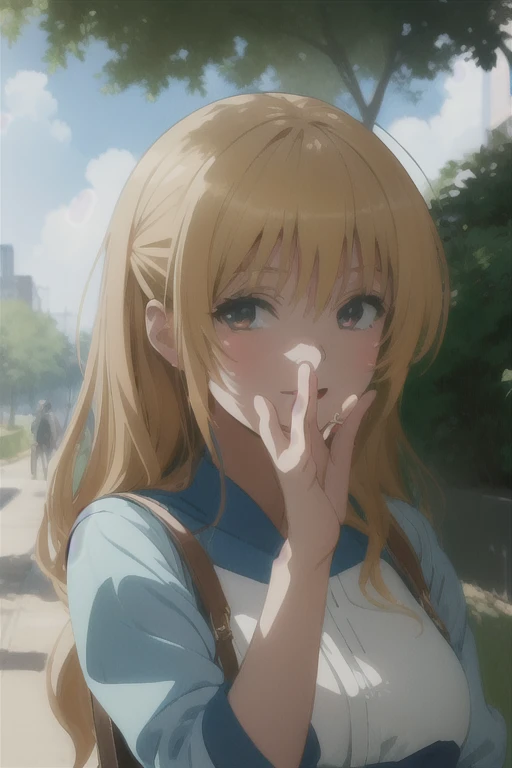 ((((Super Illustration Style:1.0)))),Highest quality,Best Anime,masterpiece,Ray Tracing, Global Illumination,???????? gestures,One girl, alone,View your viewers,Outdoor, Portraiture,saliva,Verbal invitation