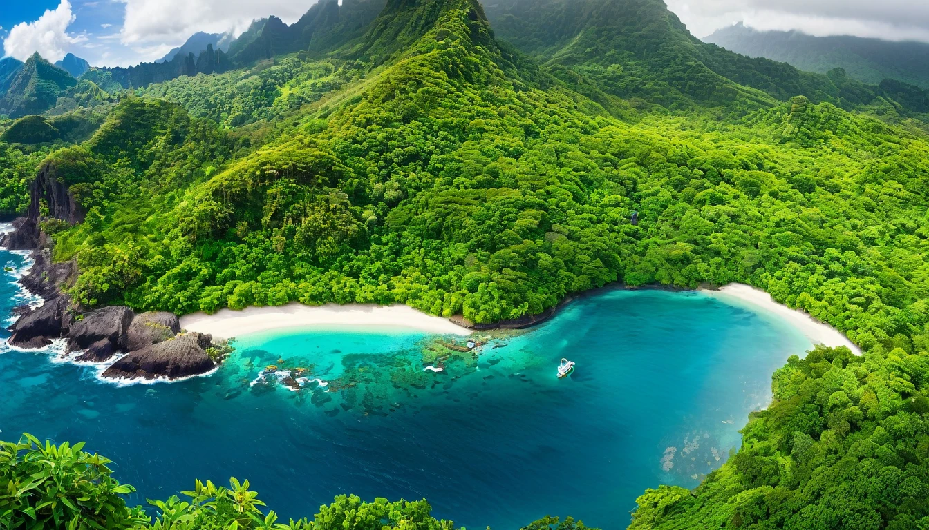 A scenes of diverse, vibrant environments: lush forests, bustling cities, serene oceans