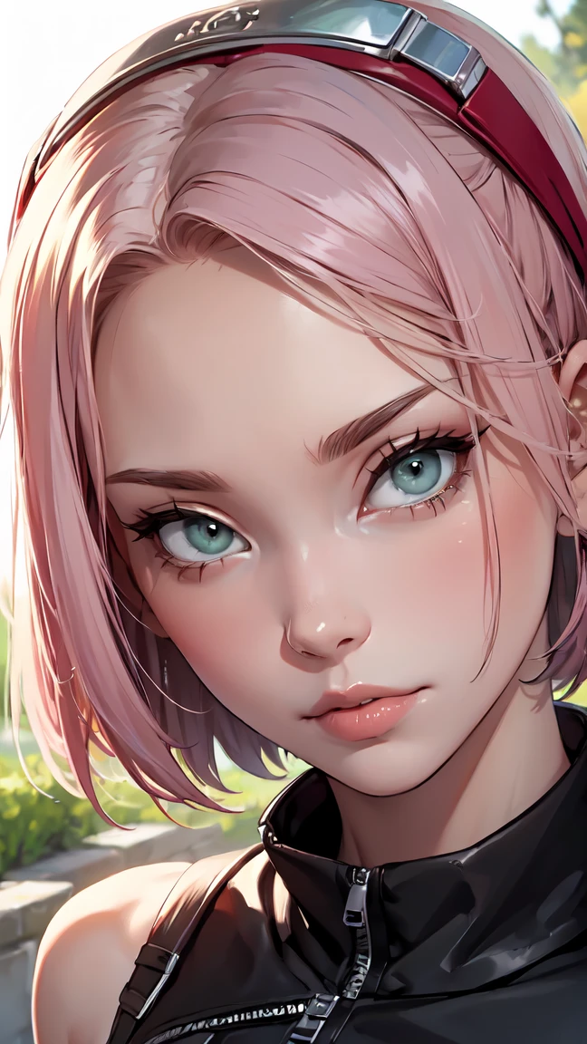 sexy outfit,(best quality)), ((Masterpiece)), (Detailed), Perfect Face((best quality)), ((Masterpiece)), (Detailed), Perfect Face(best quality)), ( (Masterpiece)), ( Detailed), Perfect Face (best quality), ((Masterpiece)), (Detailed), Perfect Face, stunningly realistic, photorealistic, photorealism, 1 sakura Haruno

