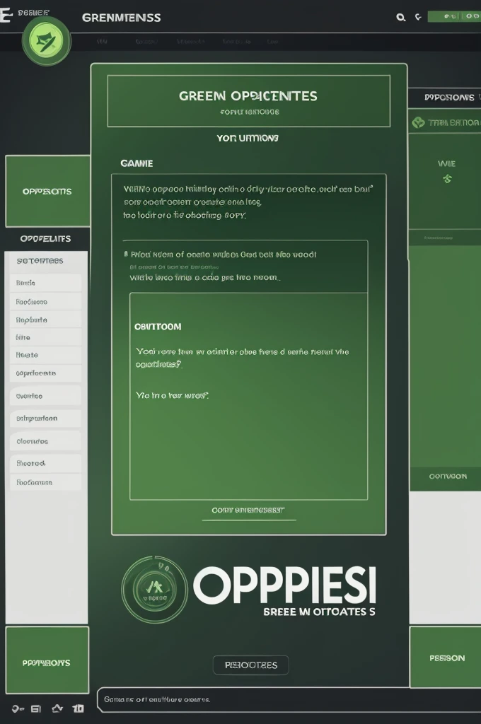Write a personalization of the word "opportunities" in green for a game interface, do not add background.