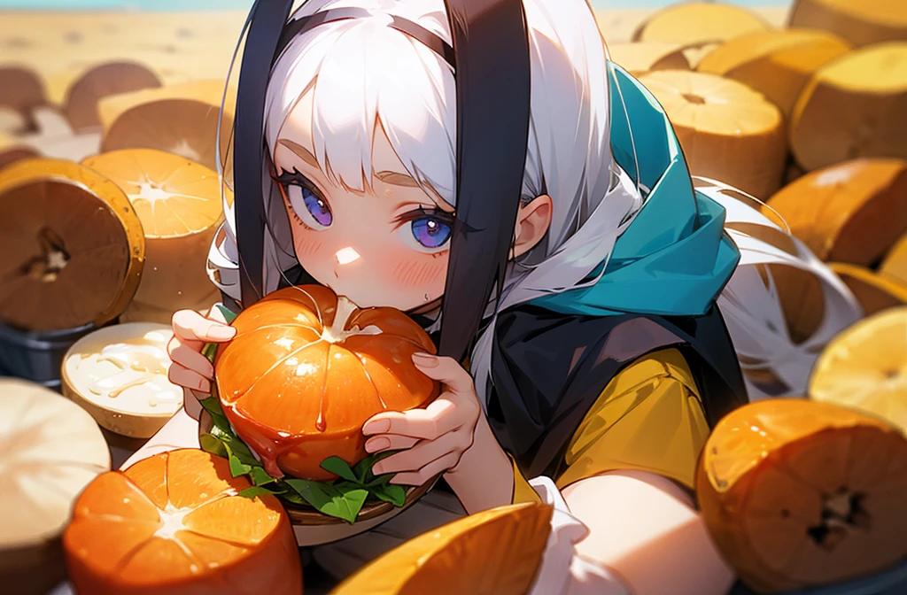 Girl eating healthy food
