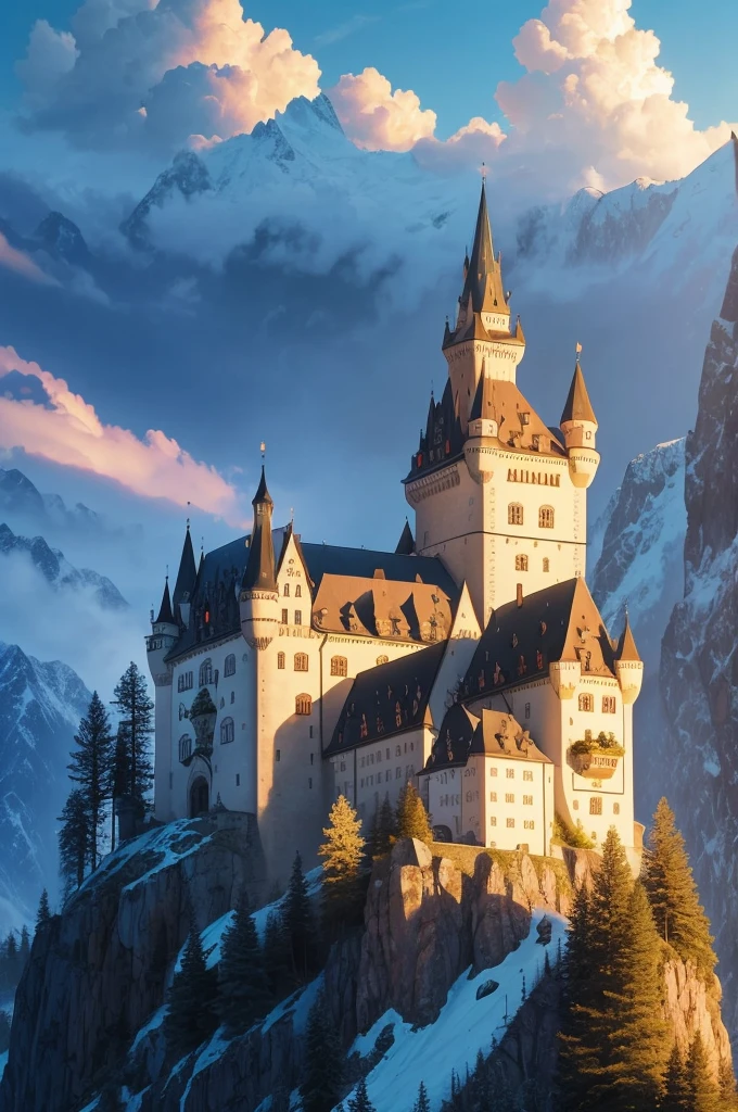 German castles in the mountains.