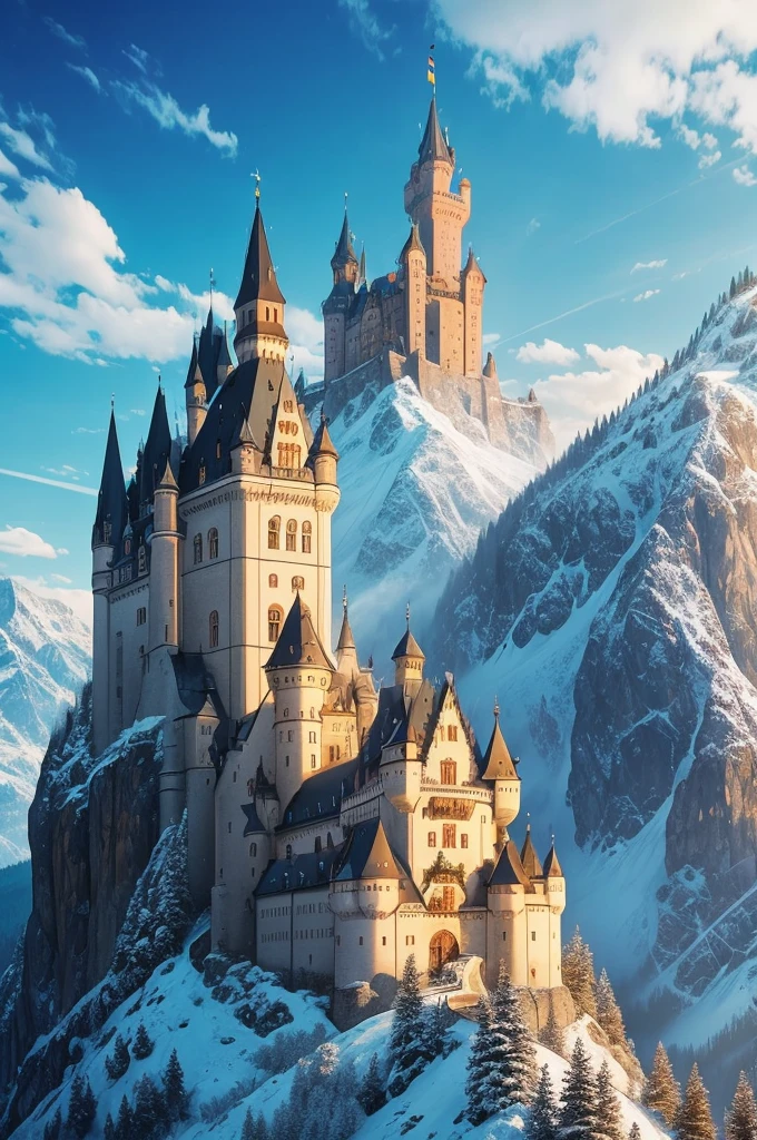 German castles in the mountains.