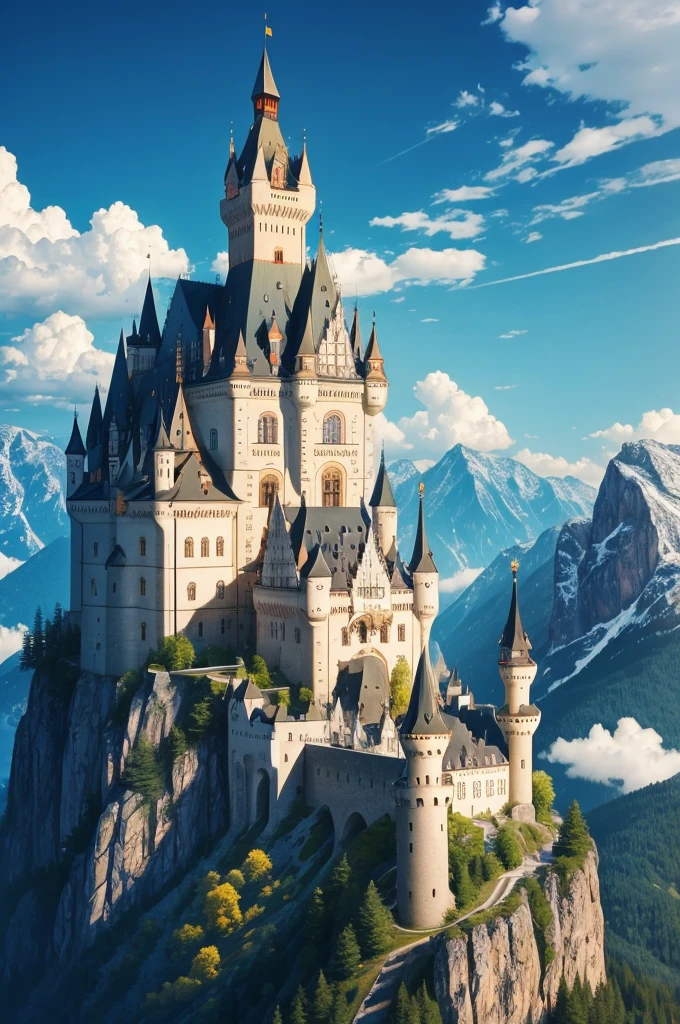 German castles in the mountains.