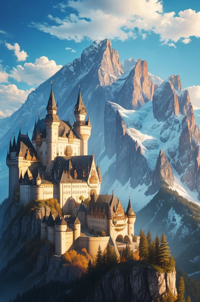 German castles in the mountains.