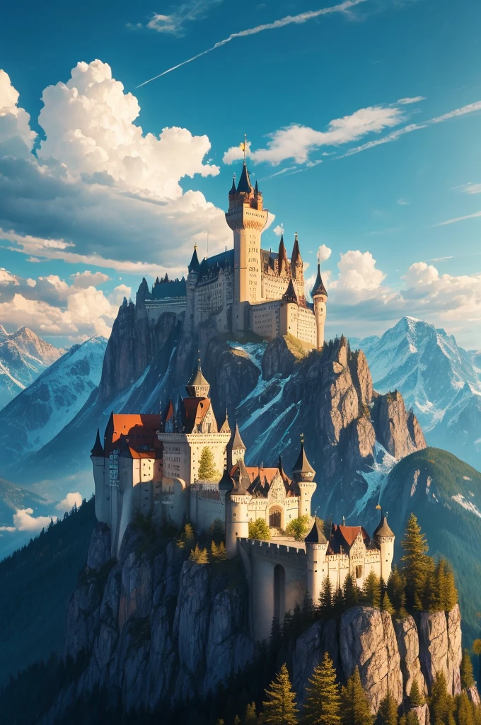 German castles in the mountains.