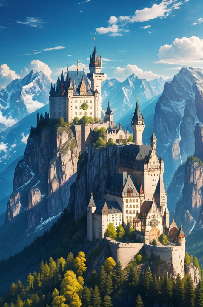 German castles in the mountains.