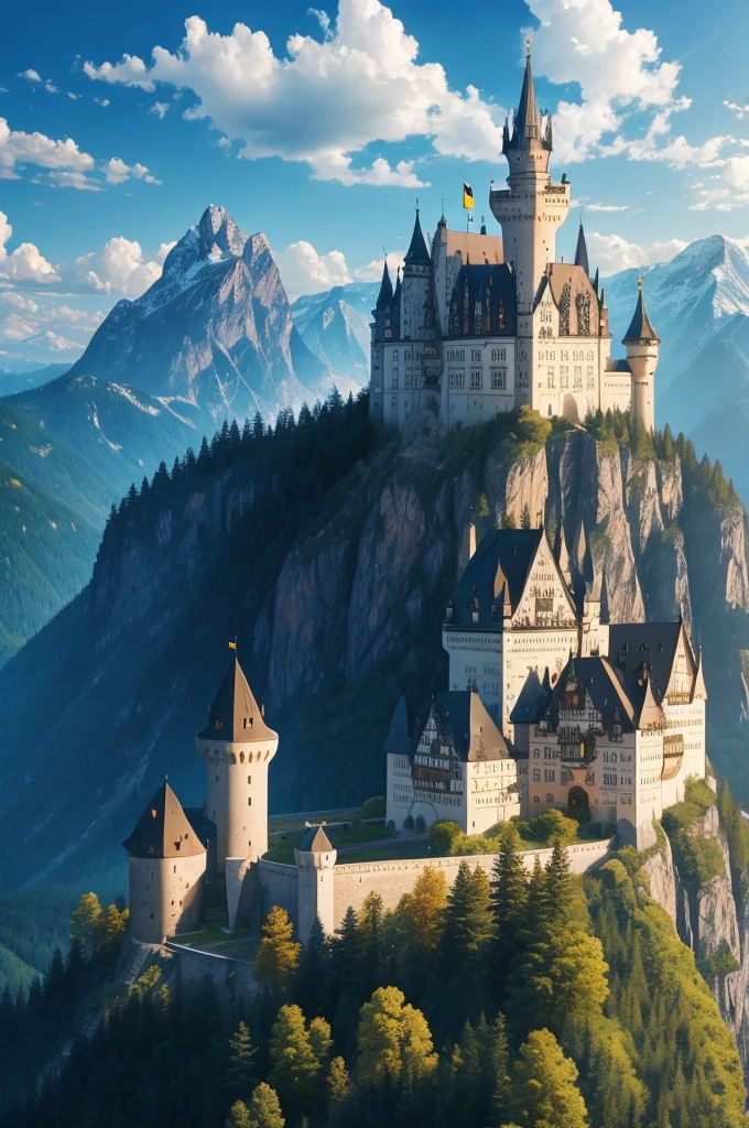 German castles in the mountains.