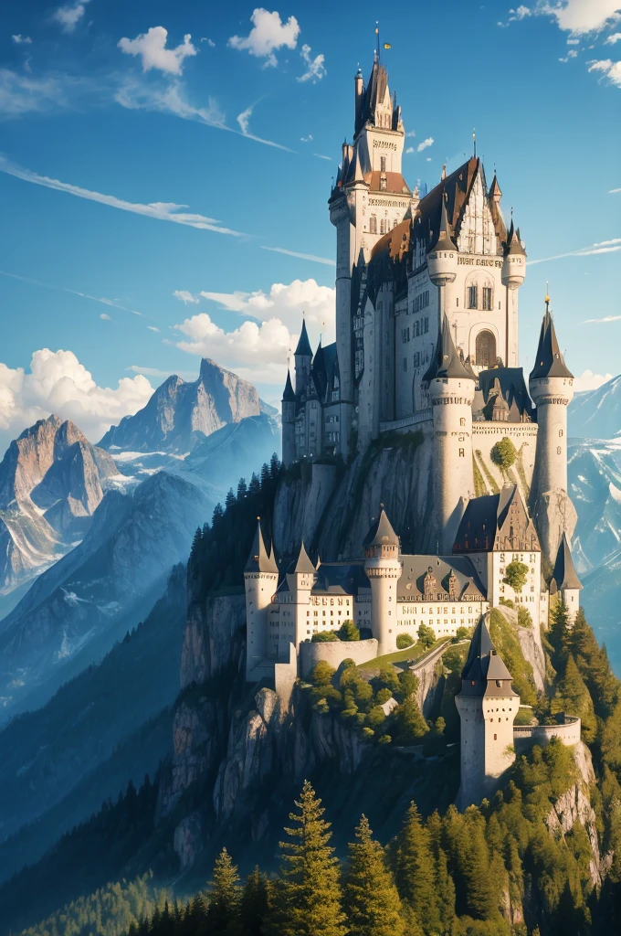 German castles in the mountains.