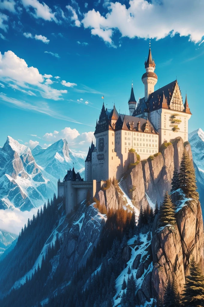 German castles in the mountains.