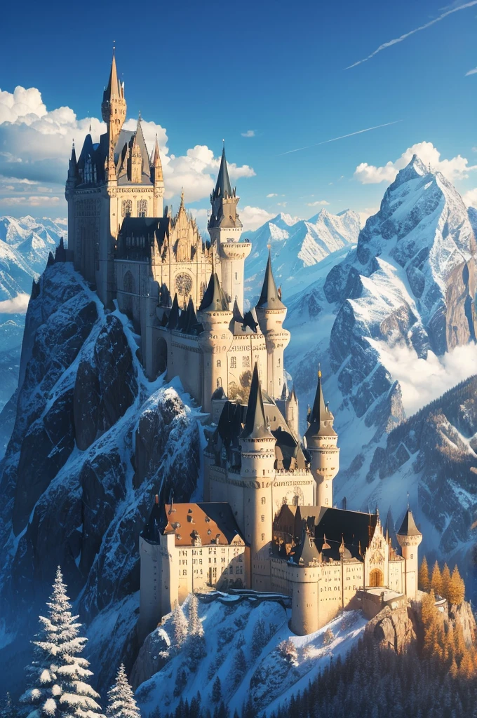 German castles in the mountains.