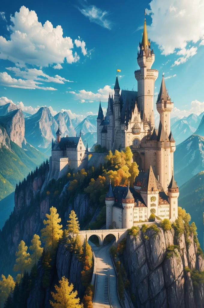 German castles in the mountains.