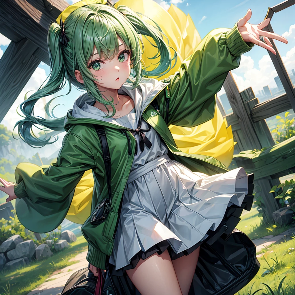 Girl, cool, green