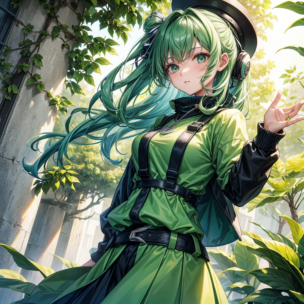 Girl, cool, green
