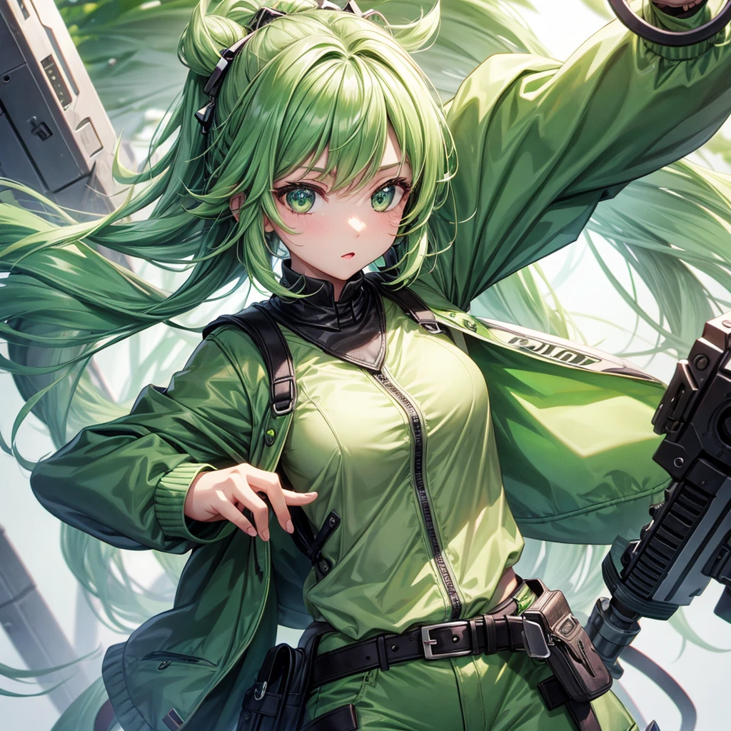 Girl, cool, green