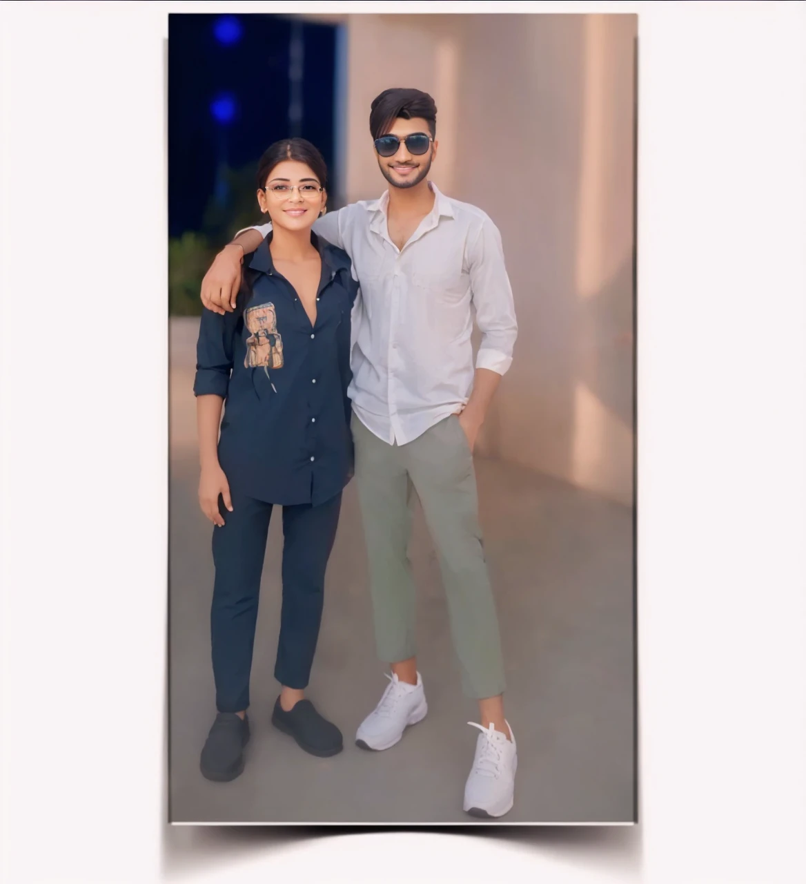 (masterpiece),(best quality:1.0), (ultra highres:1.0), detailed illustration, 8k, wearing punjabi, smiling, glassses, detailed face, perfect face, detailed eyes, dark brown eyes, detailed hair, highlights in hair, sunny, day time, highly detailed, anime style, vibrant
