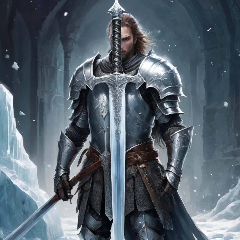   İce Knight sword fantasy artwork artistic ice sword 