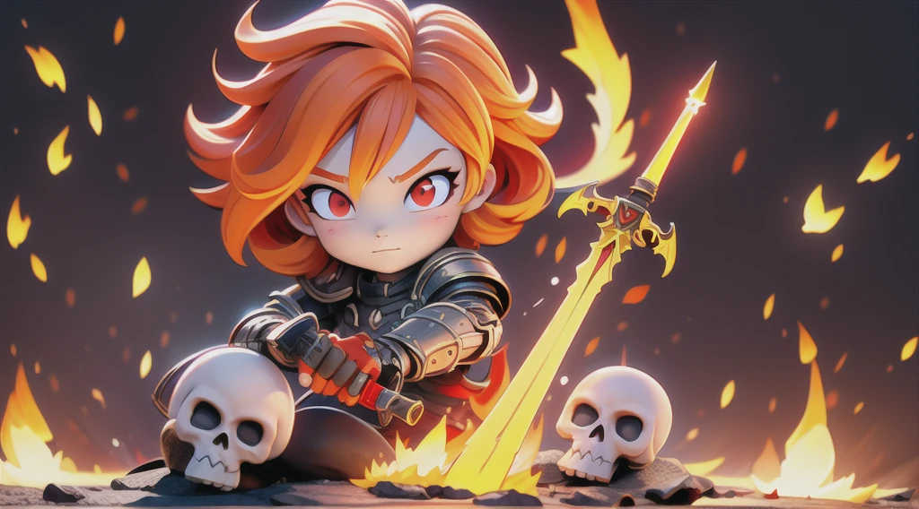 masterpiece, best quality, high quality, (red eyes:1.5),
a girl with yellow hair,medium hair,green eyes,beautifu face, the girl wearing JK,Armour,Fingerless gloves, the girl holding sword,glowing sword,glow weapen, red flames,burning background, colorful,light particles,wallpaper,chromatic aberration,weapon, by alex ross, human on fire, animal on fire, horse on fire, angel on fire, skull on fire, red fire, blue fire, bird on fire breasts