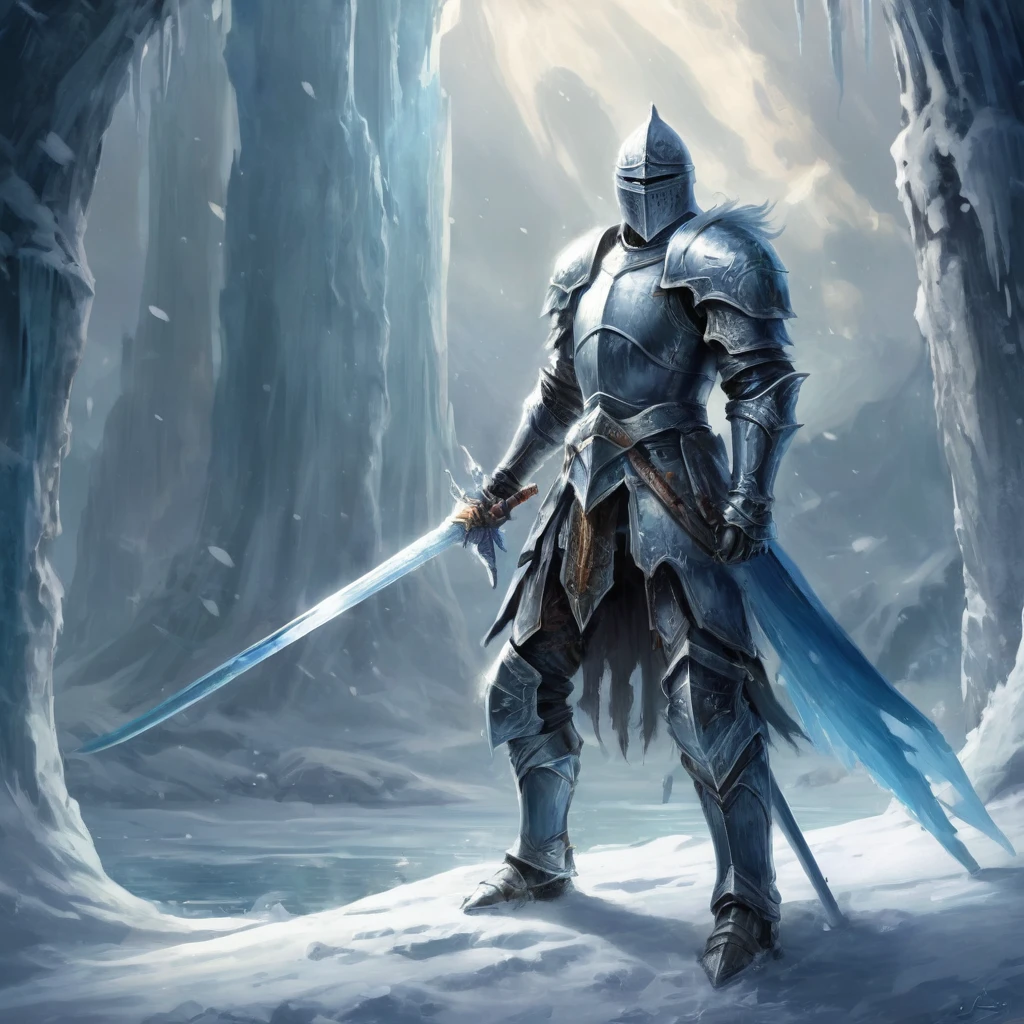 İce Knight sword fantasy artwork artistic ice sword