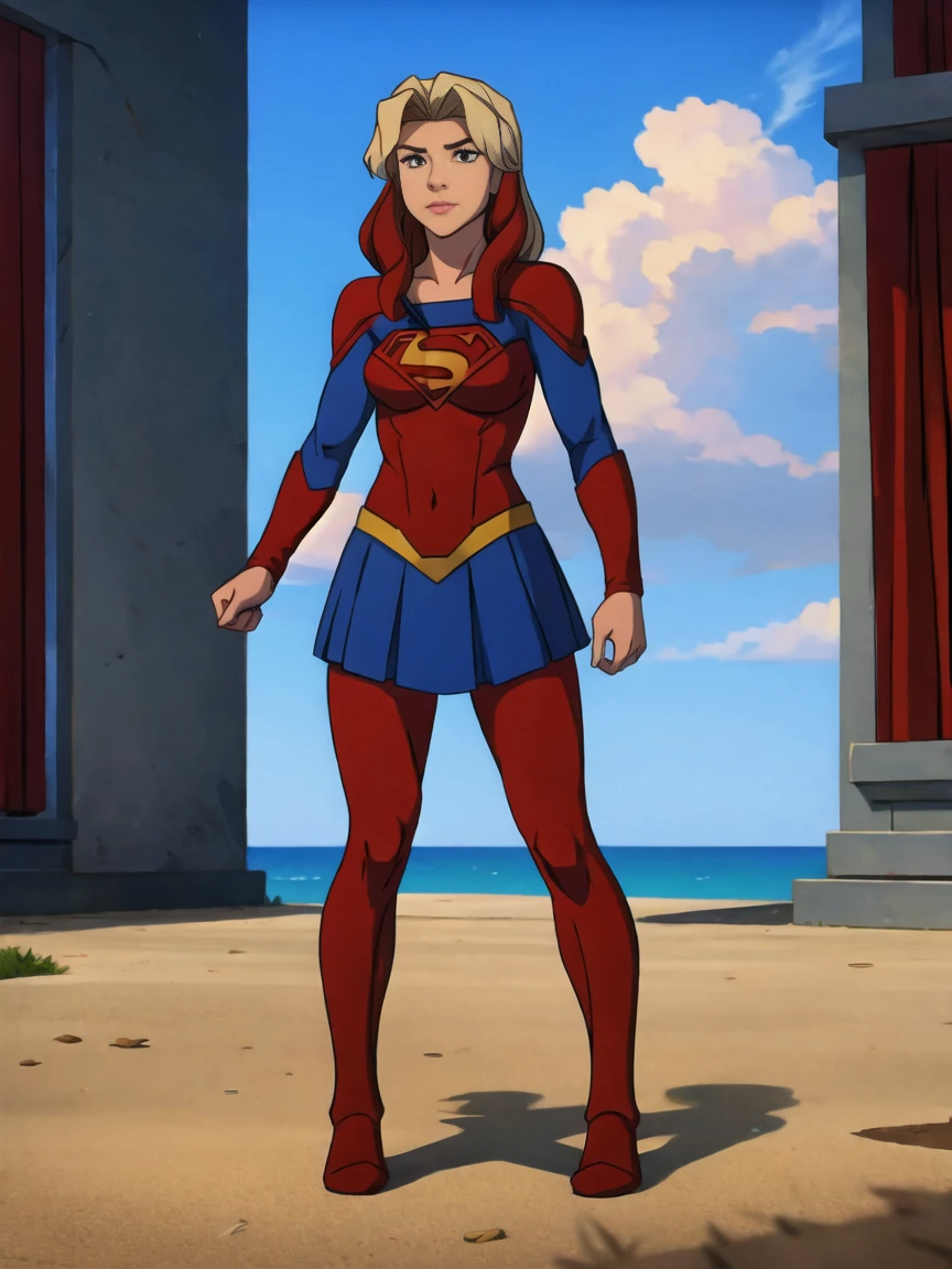 ((full body photo, standing, feet on the ground)) dc comics, supergirl