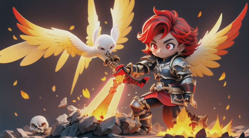 masterpiece, best quality, high quality, (red eyes:1.5),
a girl with yellow hair,medium hair, GREEN eyes,beautifu face, the girl wearing JK,Armour,Fingerless gloves, the girl holding sword,glowing sword,glow weapen, red flames,burning background, colorful,light particles,wallpaper,chromatic aberration,weapon, by alex ross, human on fire, animal on fire, horse on fire, angel on fire, skull on fire, red fire, blue fire, bird on fire breasts
