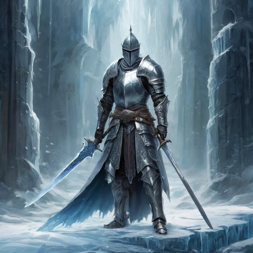 İce Knight sword fantasy artwork artistic ice sword