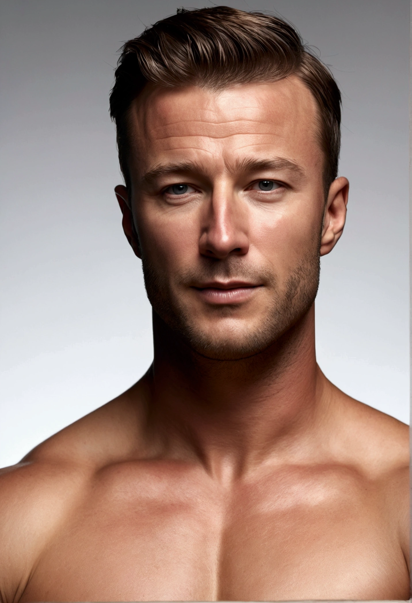 Glen Powell Jockstrap Model, studio lighting, stark white background, extremely detailed facial features, perfect skin, dramatic pose, photorealistic, 8k, cinematic lighting, chiaroscuro, masculine, powerful, confident, (best quality,4k,8k,highres,masterpiece:1.2),ultra-detailed,(realistic,photorealistic,photo-realistic:1.37)