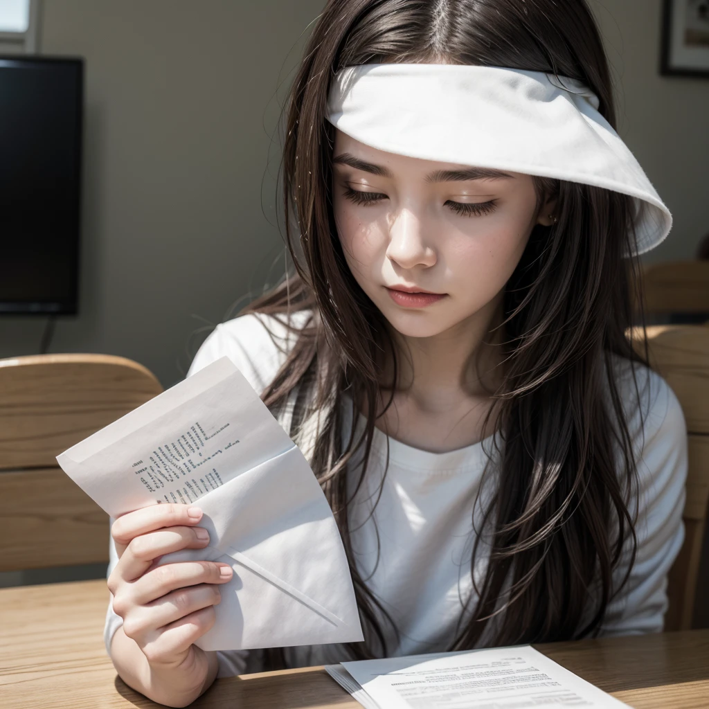 create an image woman reading a letter