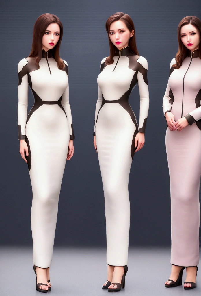 Highest quality、8k,Realistic、Realistic、True to prompts, formal, (One Girl:1.4), ( women standing in a row。:1.4), ((Bodycon, Micro Dress)), (Detailed Hair)、(Shiny Hair)、(Detailed pupil, Perfect Eyes:1.2), (Wrinkles are frequent, Shiny clothing that reflects light:1.2),(Cowboy Shot)、 (Full body description)、Sparkling, Sparkling輝く金色,(), latex, Glowing Skin, Attractive perfect female proportions, Captivating smile, Detailed surface texture, Wicked Smile, Busy Street、Outdoor、Large number of spectators、bright、(Daytime)、Murue Ramius、