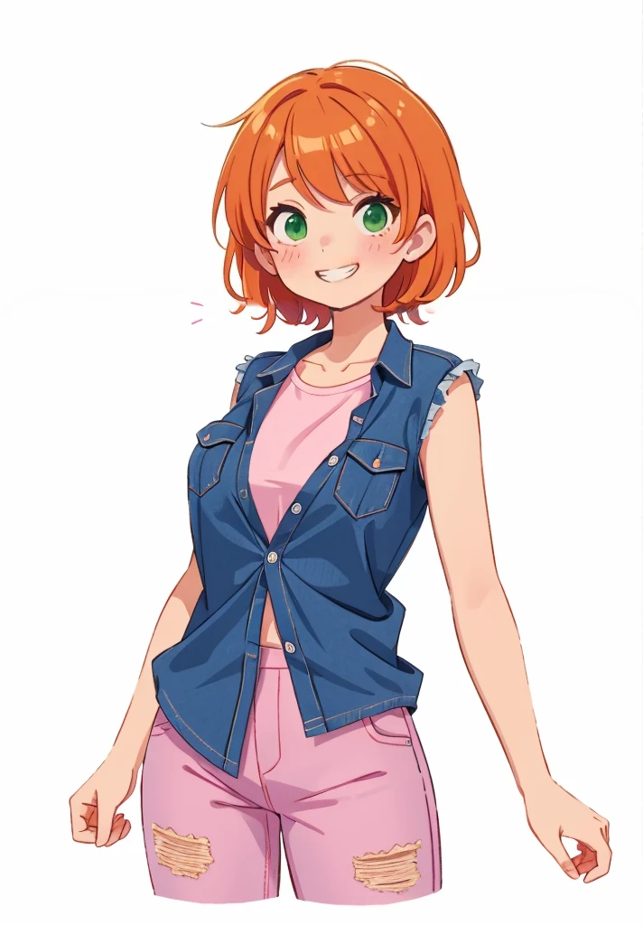 pink shirt, ripped navy jeans, wavy oversized shirt, holiday evening wear