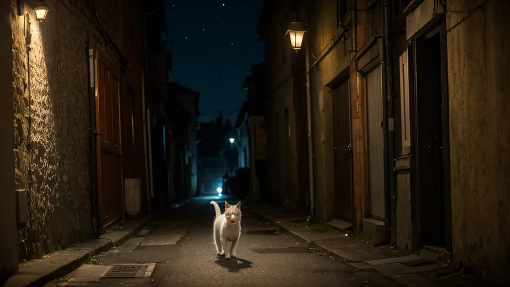 A stray cat walking alone under the night sky
Wandering through the dark alleyways, that's me