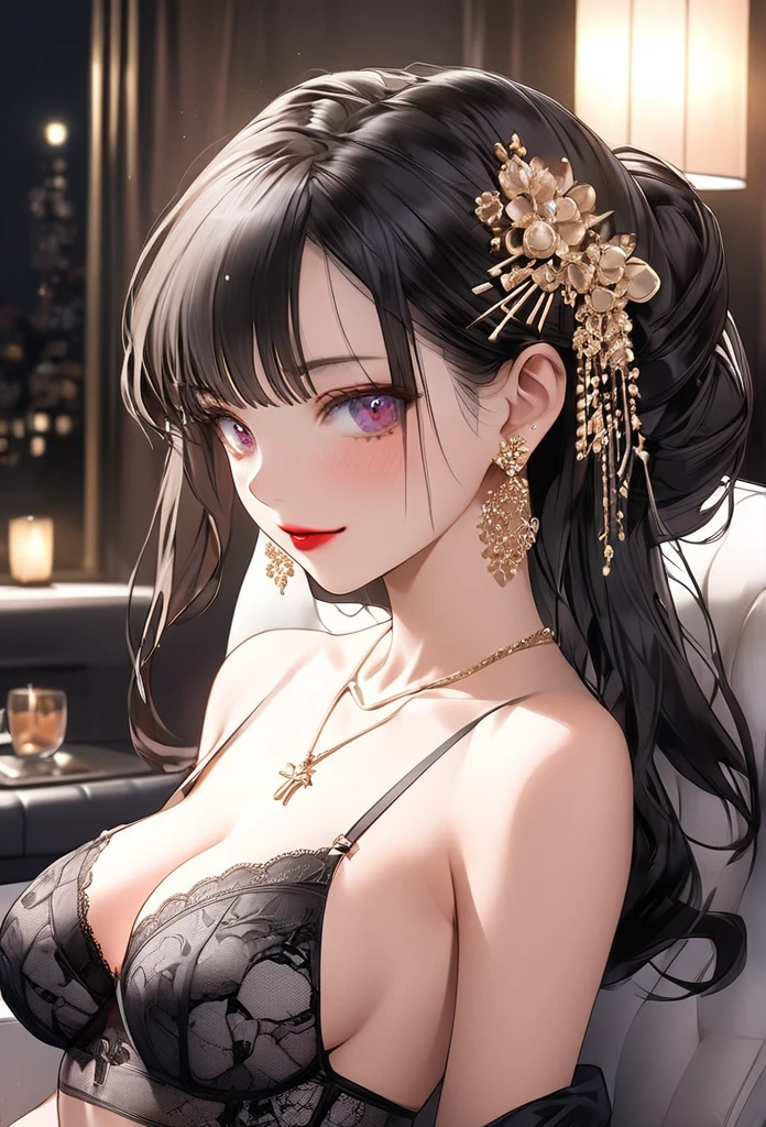 Highest quality　4K　Soapland　Edo entertainment district　She is posing sensually on the landing of the staircase in a mysterious Western-style building.　From the back　Backwards　Turn around　Full Body Shot　The whole body is visible　A sophisticated gravure idol　Young Sensual Gravure Idol　Gorgeous Japanese Model　Young Japanese　Attractive 30 year old Japanese widow　Graceful and sensual pose　Lewd face　Shy and seductive look　A look of contempt　A look of contempt　Captivating smile　Slightly parted lips　Seductive red lips　Sexy Body　Clear Eyes　Round eyes　Mole next to the lip　Beautiful and firm breasts　Beautiful E Cup Breasts　Attractive nail art　Chignon Hairstyles　Hair tied up　Medium Long Hair　Dark brownish blonde　hair ornaments　Wearing a sexy white lace dress　Sexy see-through floral white lace bra,White thong with obscene floral lace,　necklace　garter belt　Beige floral lace stockings　Earrings　Black high heels　派手なnecklace　Fine details　Beautiful anime illustrations　Beautiful Face　alone　High resolution, One Girl, Highest quality, Attention to detail,　Professional, Vibrant colors, Perfect Anatomy, ideal facial features, 理想的なProfessionalポーションの図, Perfectly beautiful body, Highly detailed skin, Glowing Skin, Glowing Skin, Cleavage　Mature hot body　Sparkle Effect, Anime Style, photograph,　Manga illustration　High quality and exquisite texture, Detailed and precise brushwork, Detailed and vivid depiction, Anatomically correct, Absurd aesthetics, Luxurious silk texture, Highest qualityの装飾, Detailed and attractive skin,