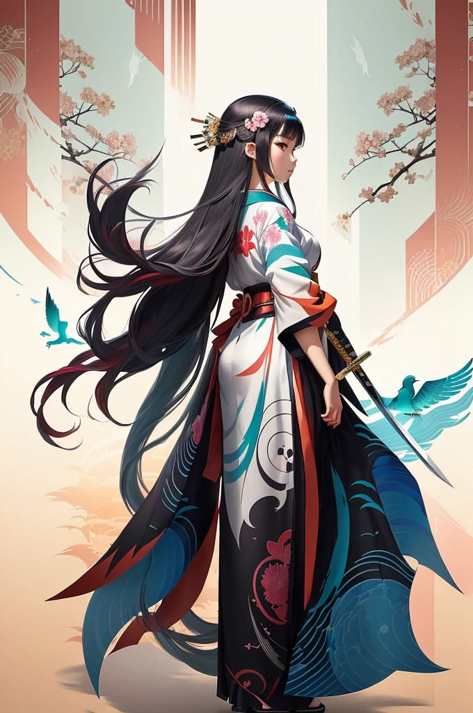 anime girl in a kimono outfit with a sword and a bird, anime abstract art, anime styled digital art, advanced digital anime art ”, anime style digital art, digital anime art, anime tribal boy with long hair, anime digital art, by Yuumei, anime style artwork, advanced anime digital art, anime art, beautiful anime artwork, anime style art