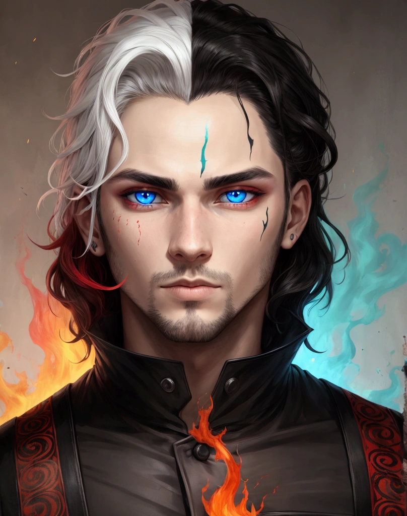 man with different colored eyes
