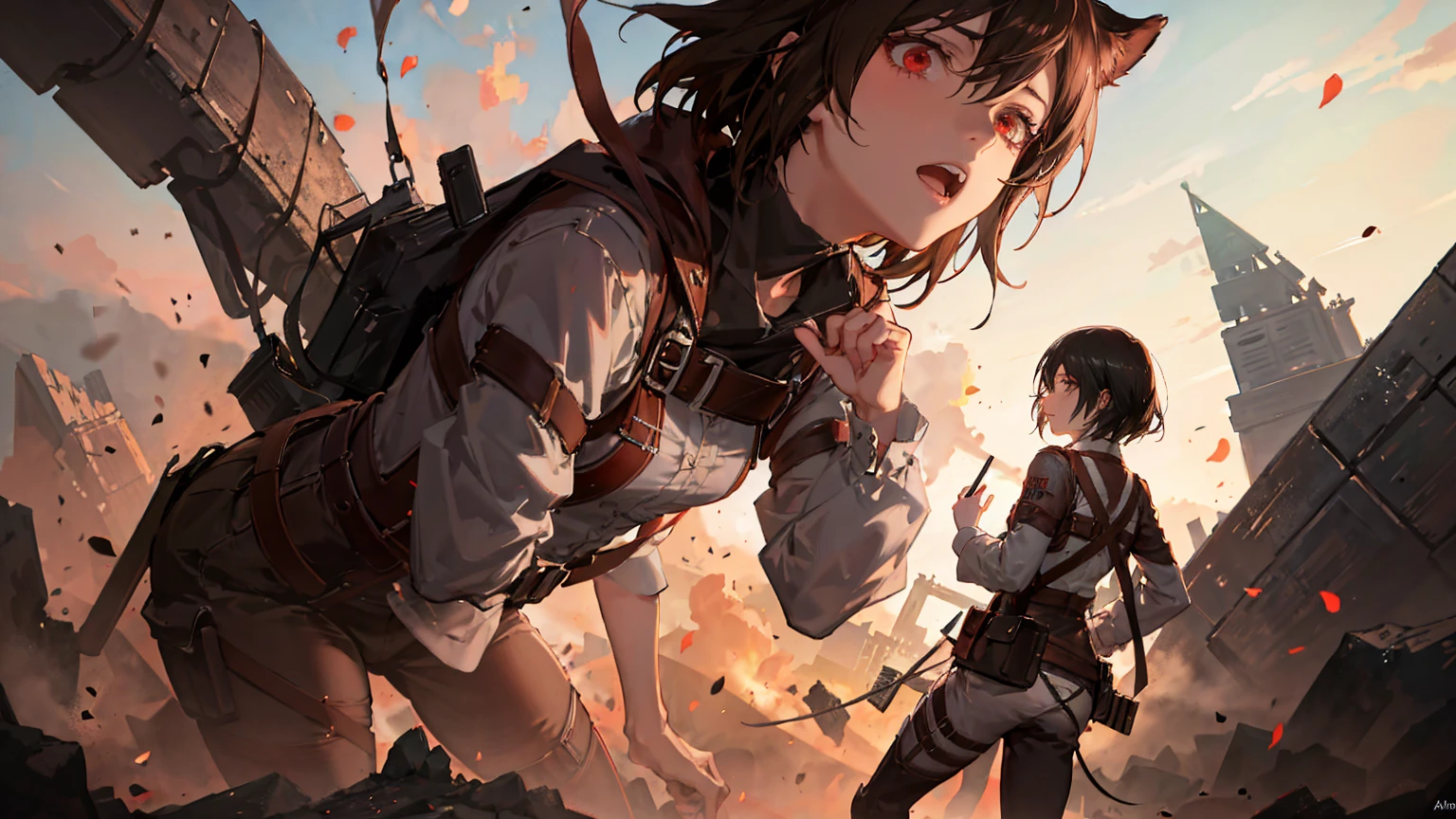 anime styling, mikasa akerman, attack on titan, high qualiy