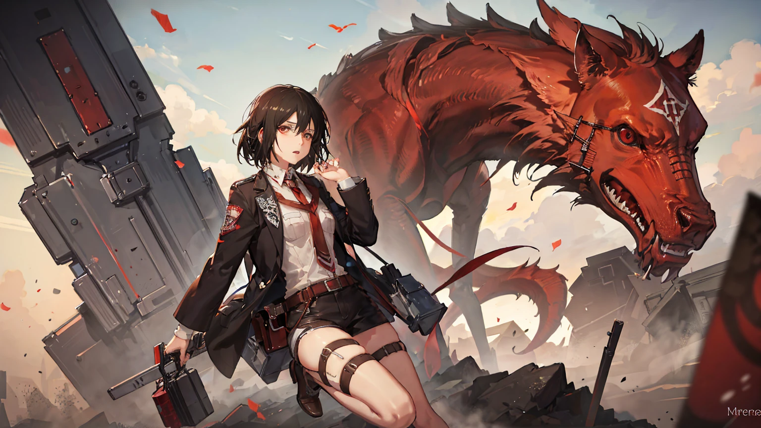 anime styling, mikasa akerman, attack on titan, high qualiy