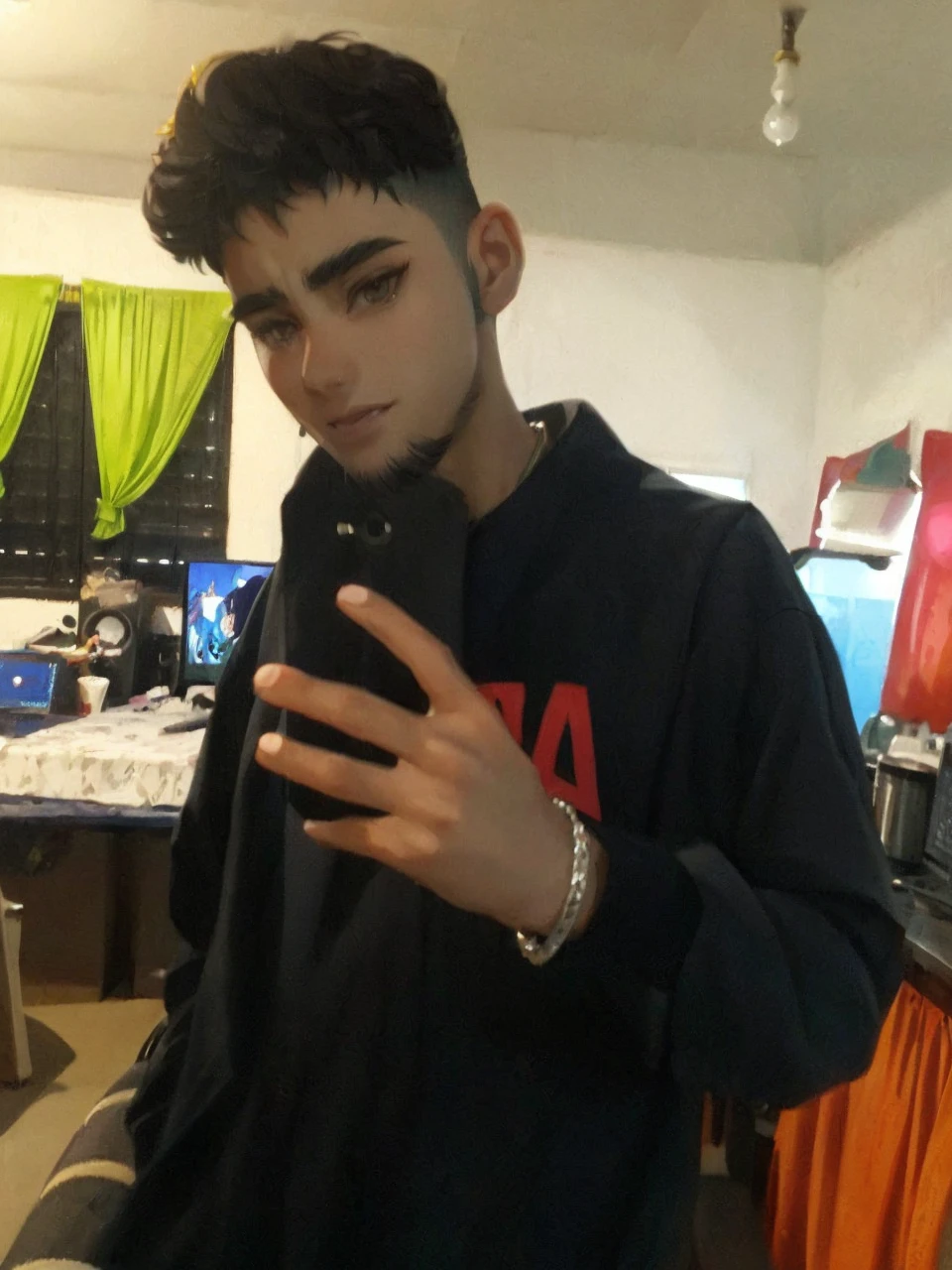 Anime boy with black hair and a crown on his head., Moe anime art style, cara de Ahegao, Ahegao, Kawaii realistic portrait, ig studios anime style, anime style portrait, anime waifu, discord profile picture, stylized anime, Retrato onmyoji, cute anime face, animated art style, visual anime of a cute boy, anime art style