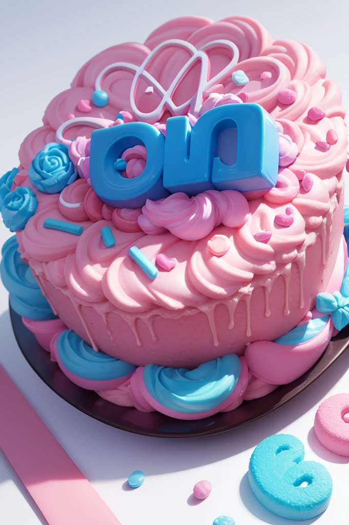 Create a logo with letters for a candy company named after "sweet leo",dainty, blue and pink colors, White background.