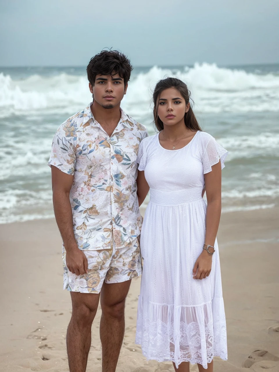 A Boy and Girl in frame. Make them super hot and strong when they grow as adults. Boy's body must be strong and huge. Female must be Seducing and Chest should increase 3 times