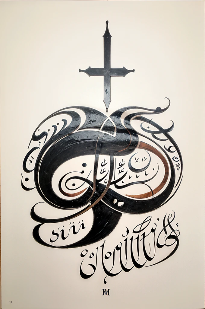calligraphy of the word God is Muhammad